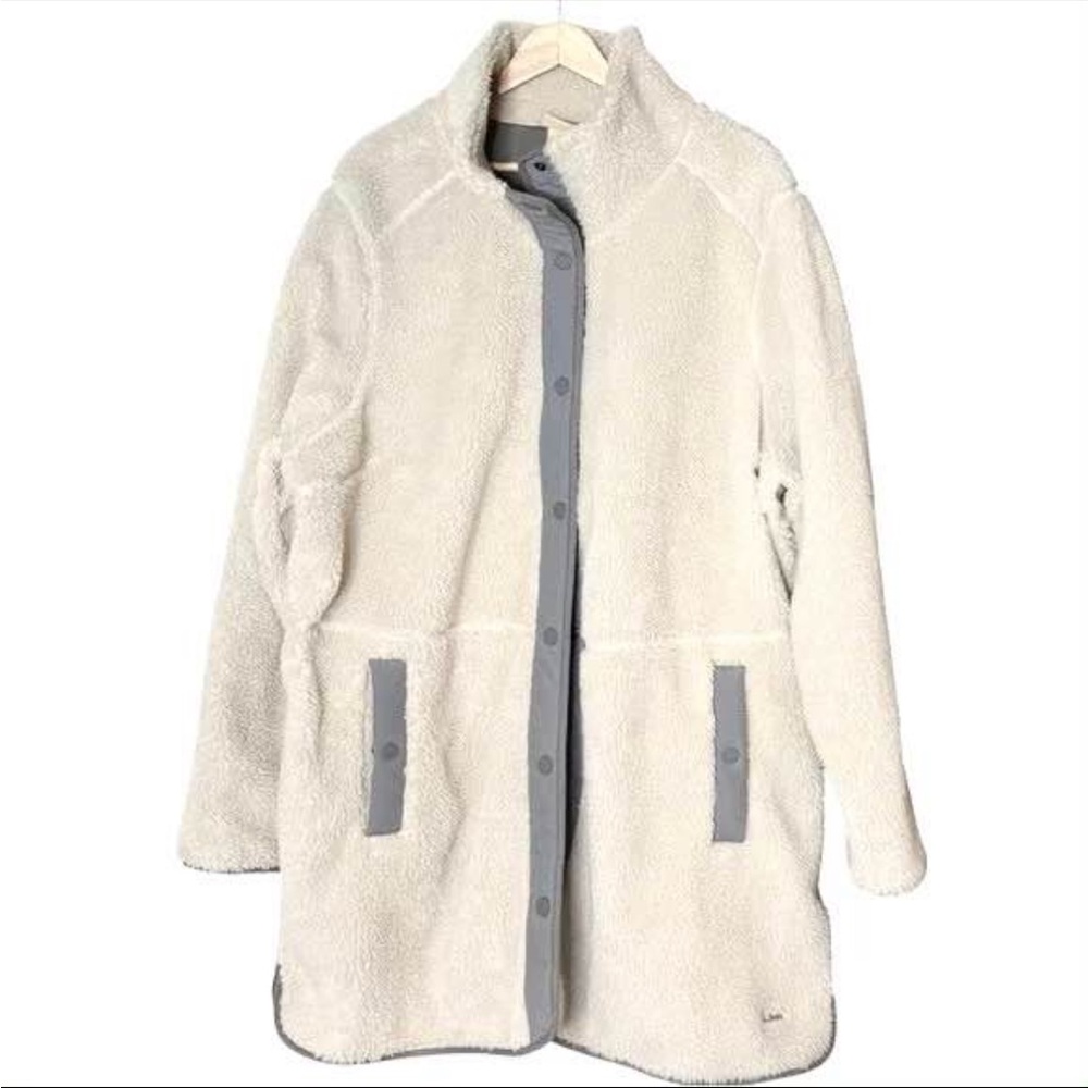 LL Bean Women's Bean's Sherpa Fleece Coat Winter Spring Coat Outerwear Size XL